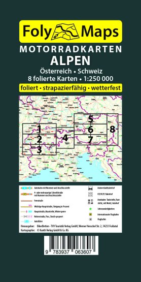 FOLYMAPS MOTORRADKARTEN Alpen 1:250.000